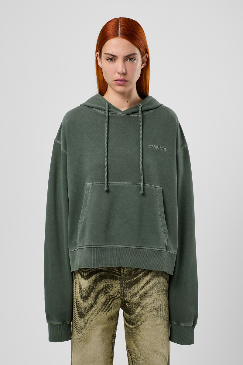 CAMPERLAB Green Cotton Hoodie outlook
