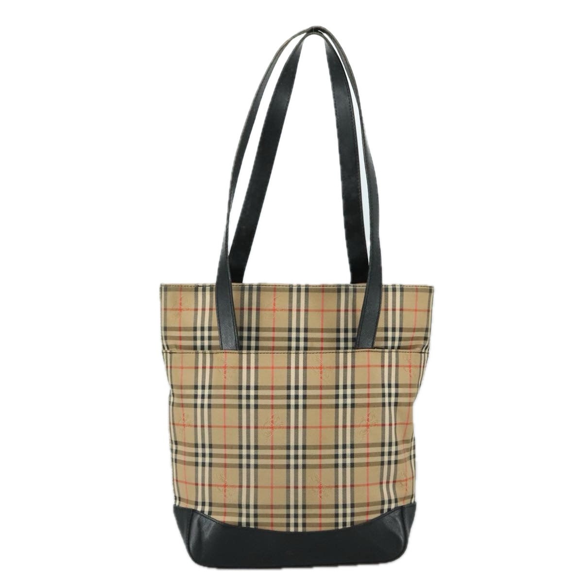 Burberry Nova Check Tote Bag Canvas Leather Beige Black Gold - 2
