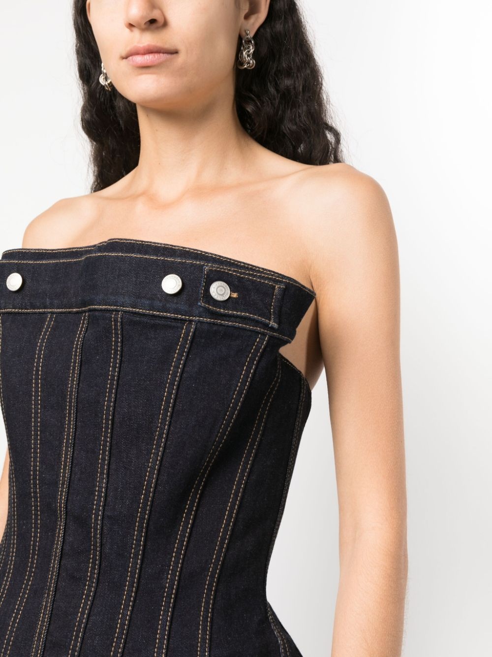 denim bustier top - 5