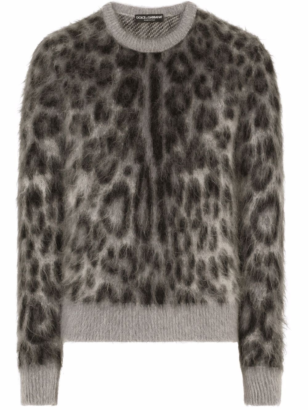 leopard-print mohair-wool jumper - 1