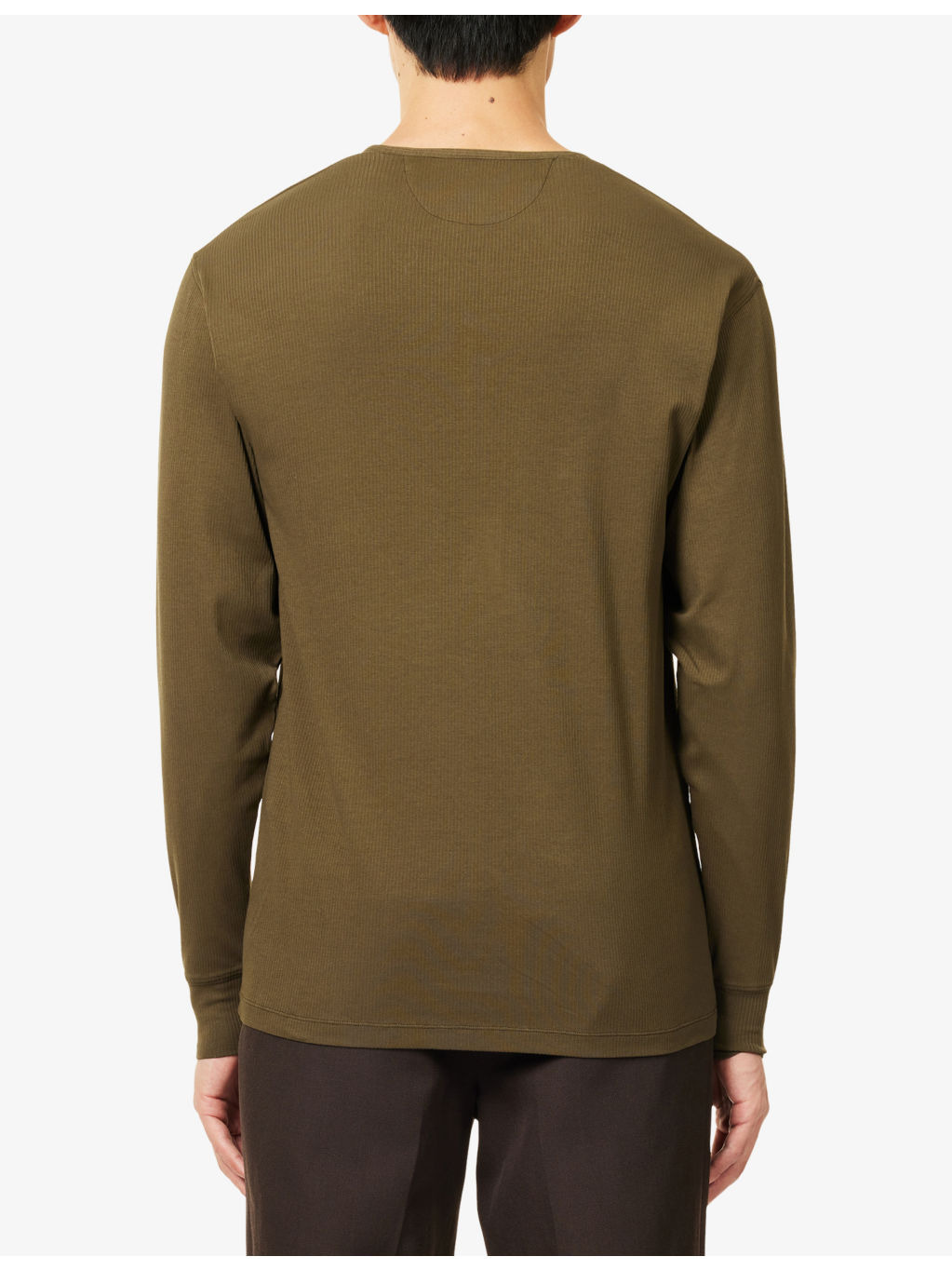 Ribbed Long-Sleeve Stretch-Cotton Top - 4