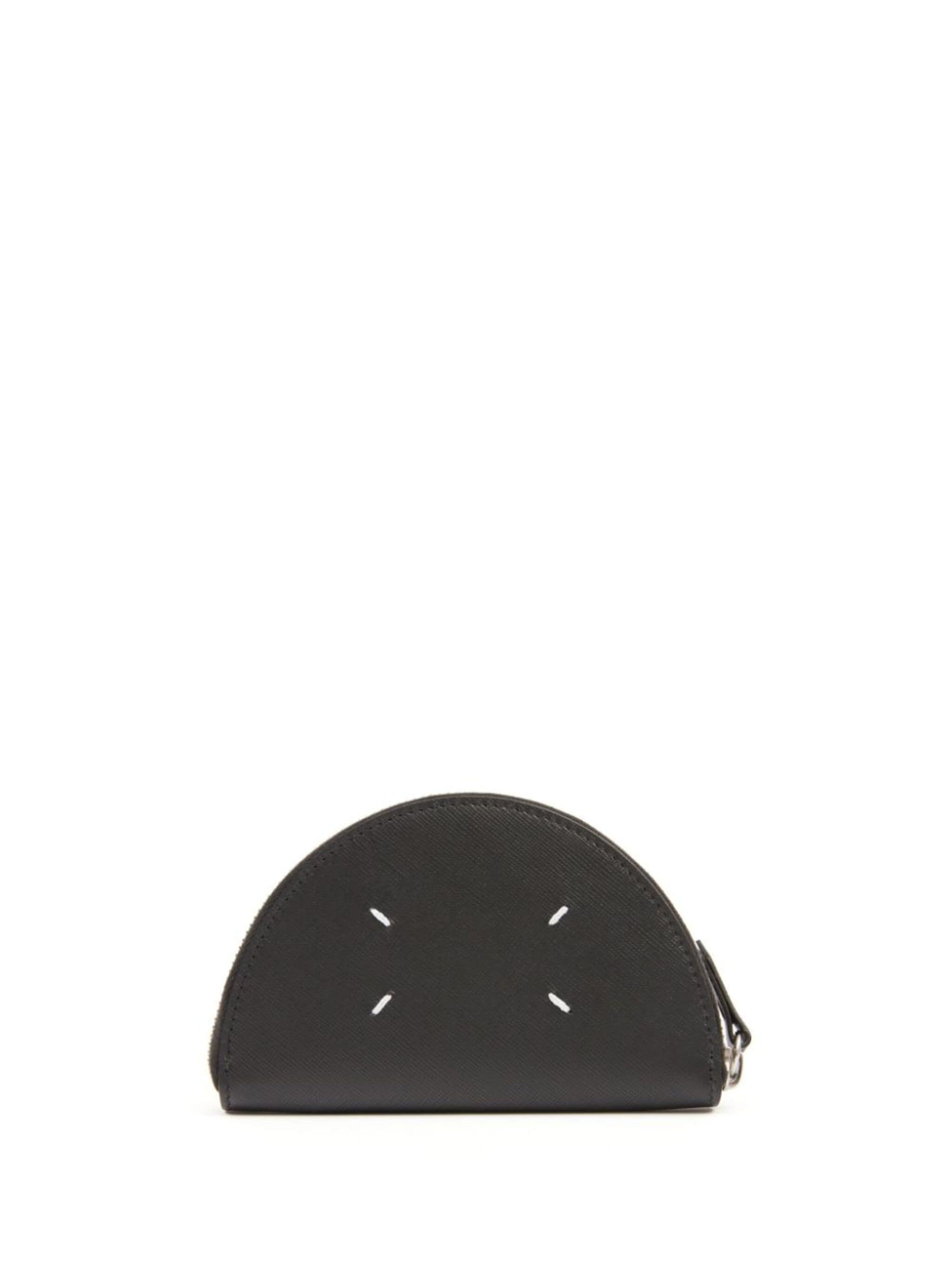 micro Halfmoon leather clutch - 1