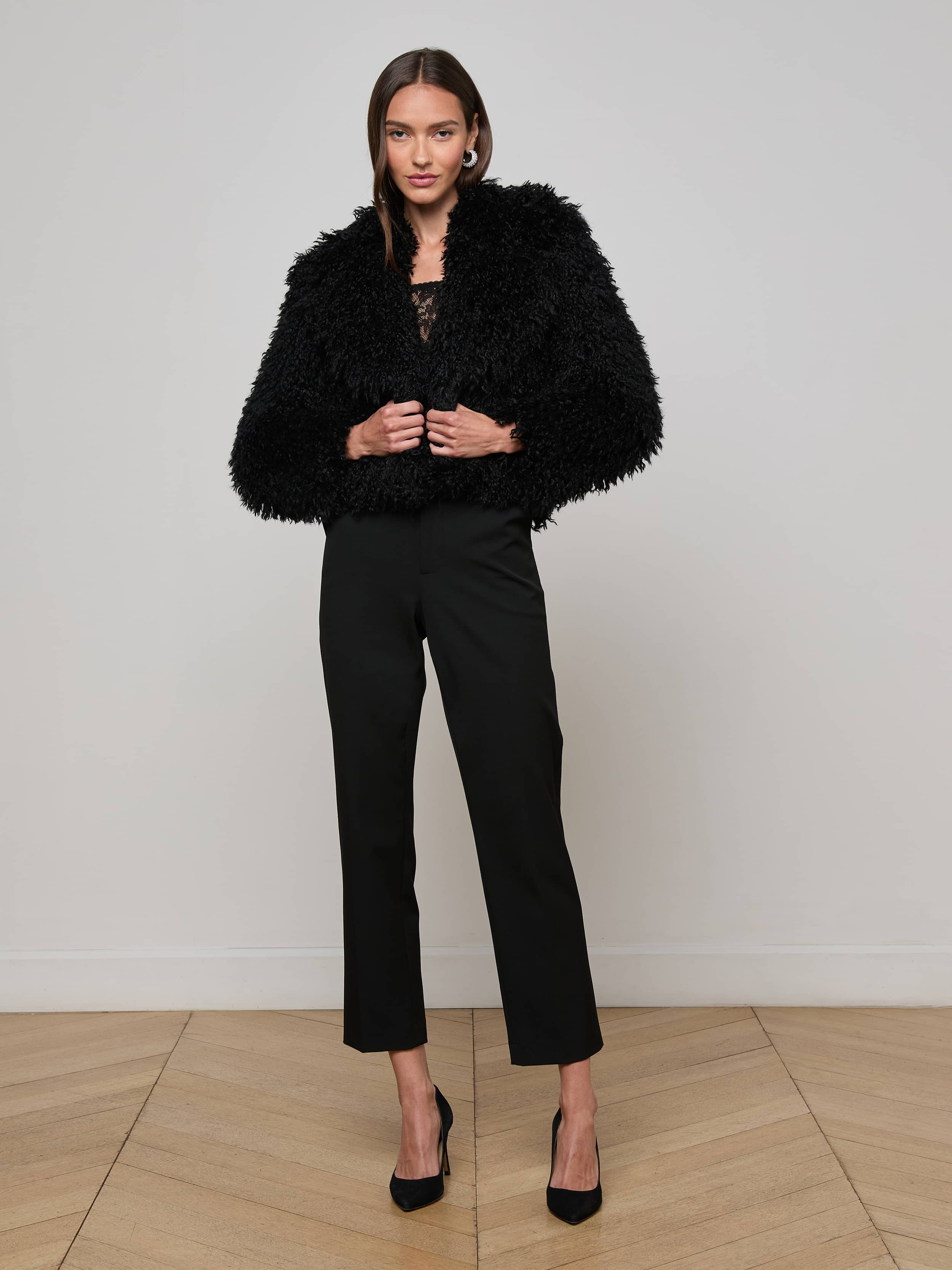 Aura Cropped Faux Fur Jacket - 4