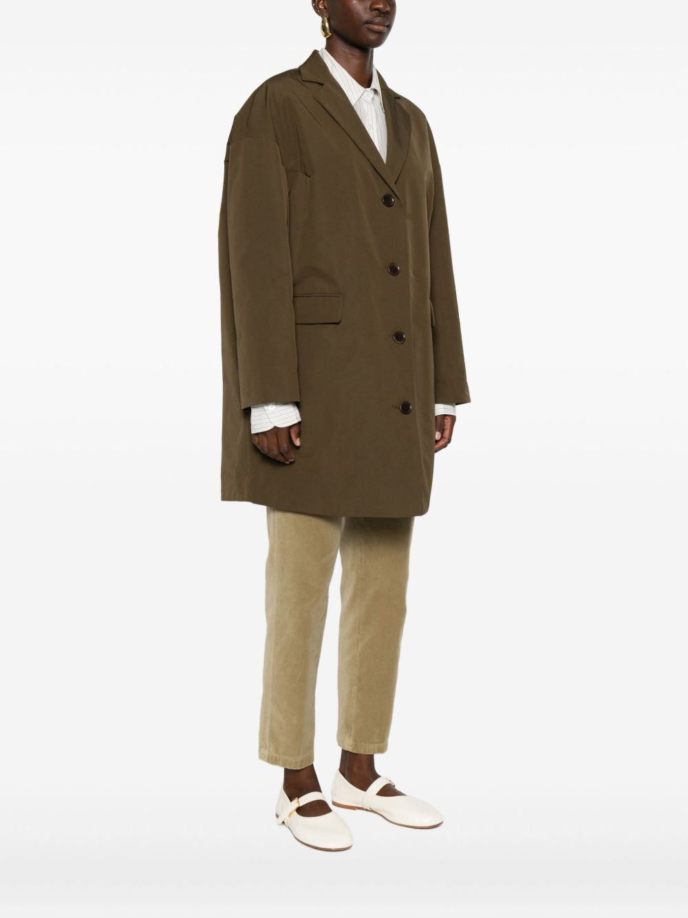button-front notched-lapel coat - 3