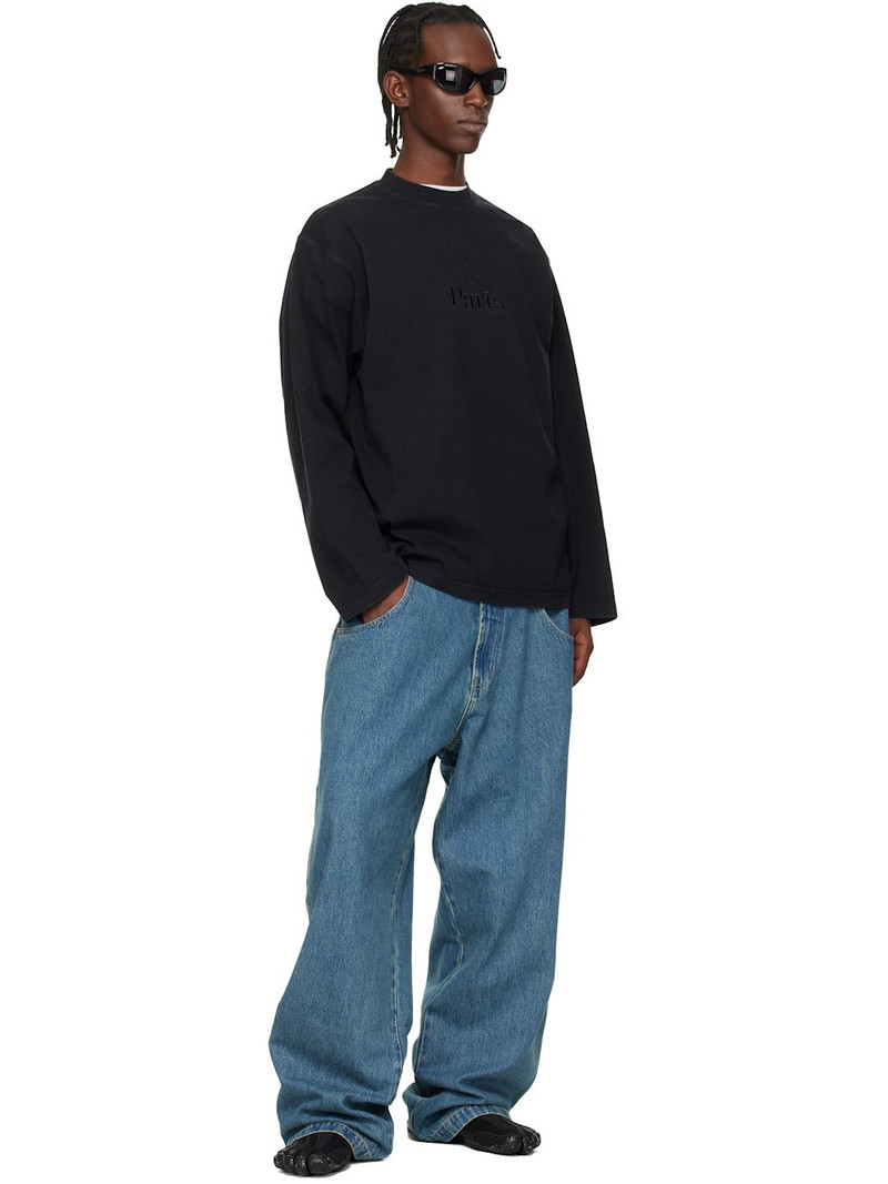 VETEMENTS Black 'Paris' Embroidered Longsleeve T-shirt outlook