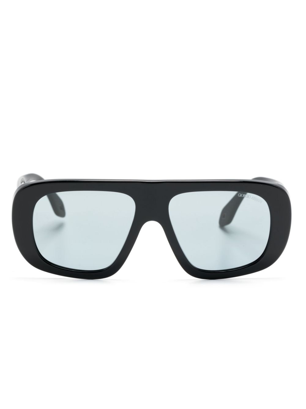 engraved-logo oversize-frame sunglasses - 1