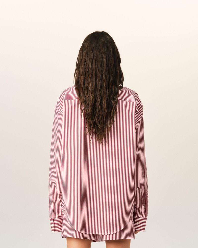 RED BOXY STRIPED COTTON SHIRT 5