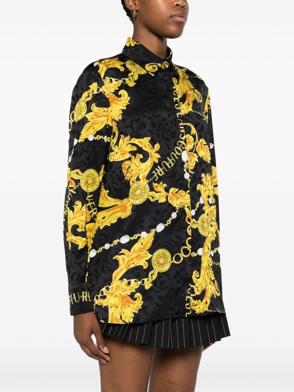 Chain Couture-print satin shirt - 3