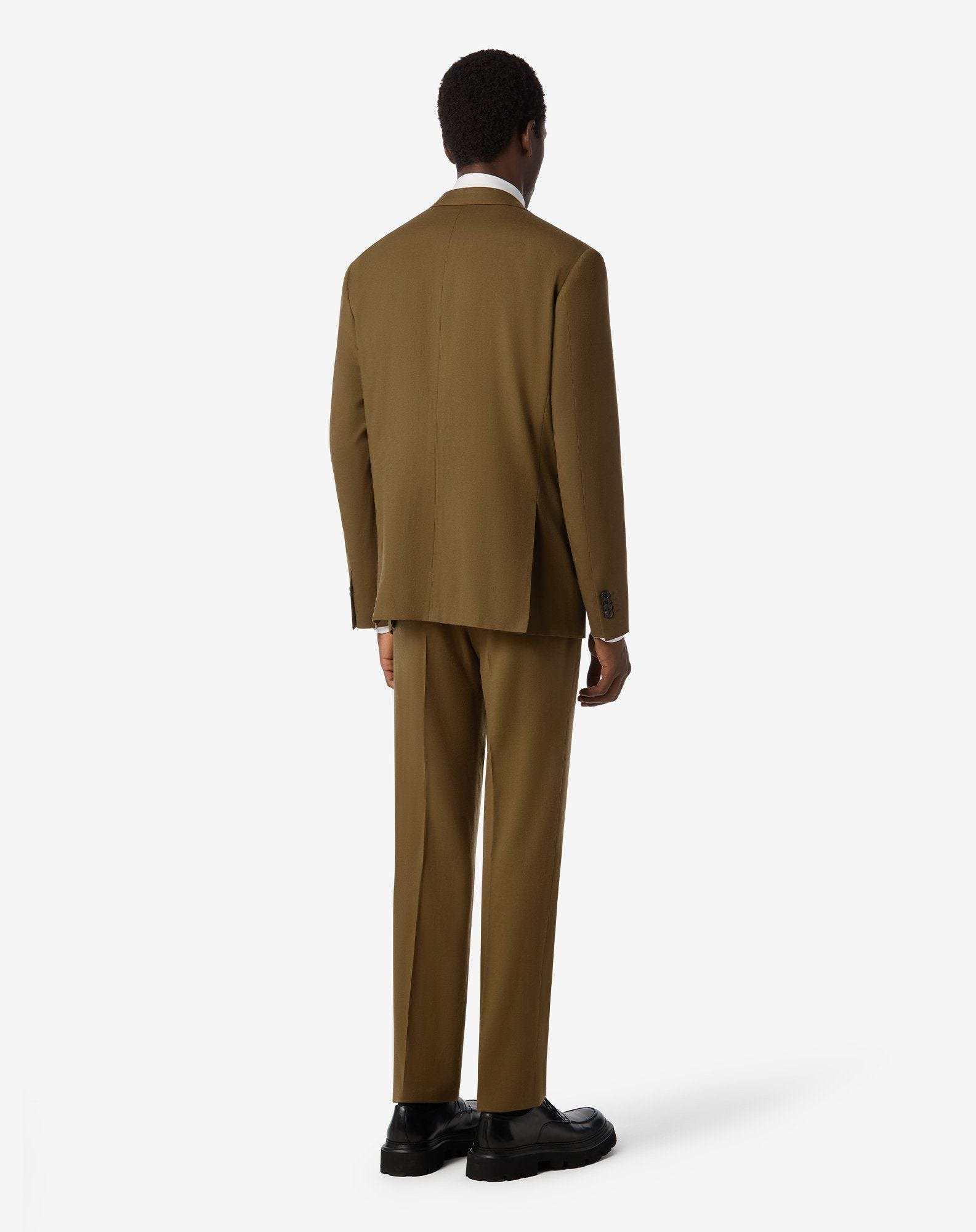 Tobacco brown super 160’s wool flannel suit - 3
