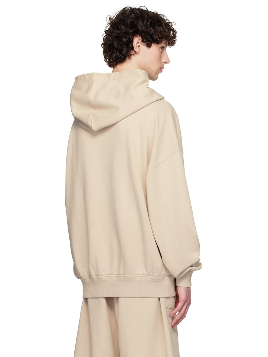 Beige 'Dolce&Gabbana' Embroidery Hoodie - 3