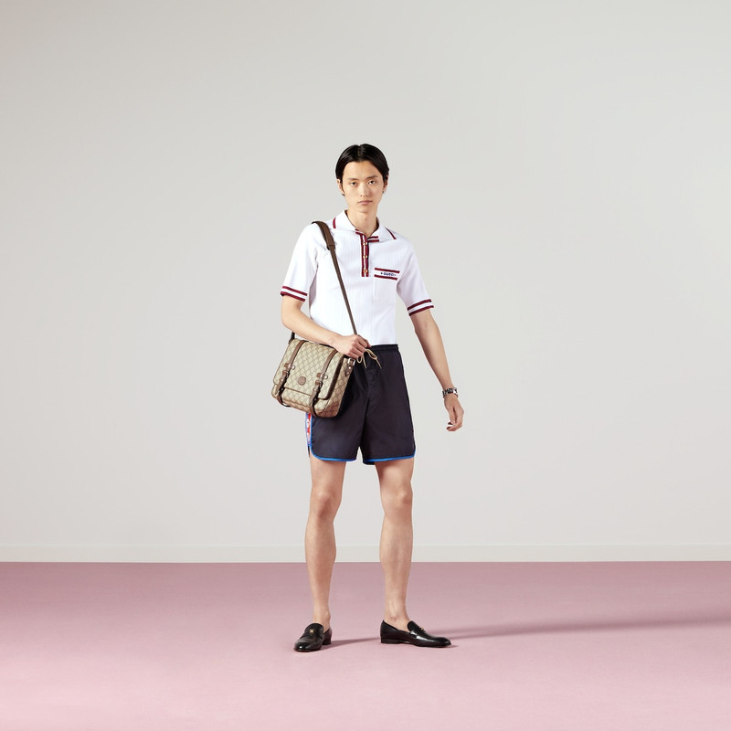 GUCCI Nylon swim shorts with logo stripe outlook