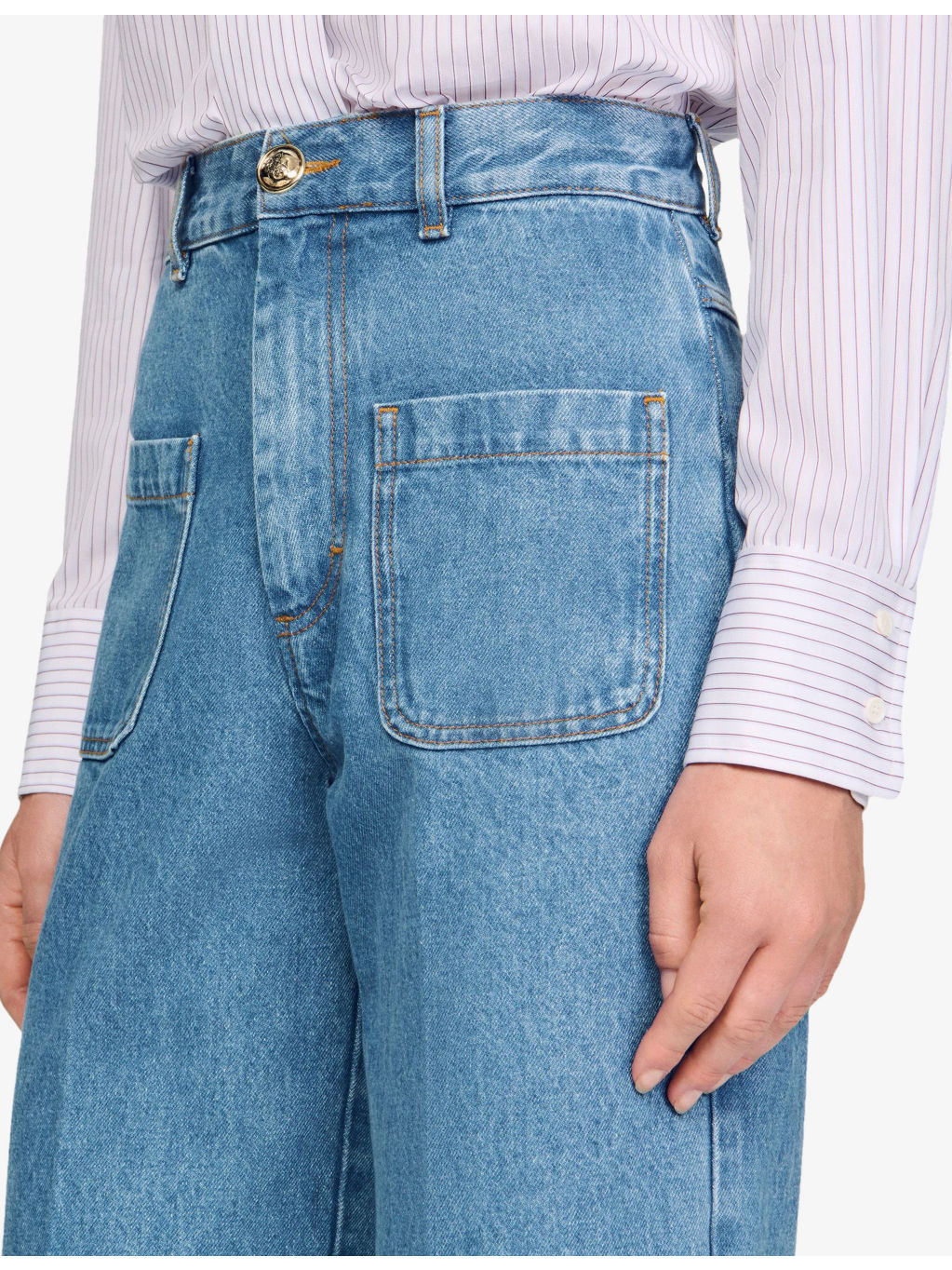 Wide-Leg High-Rise Denim Jeans - 5