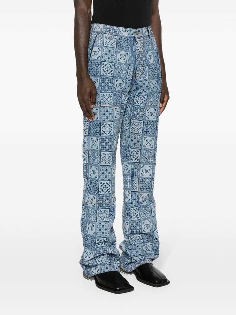 logo-print flared carpenter jeans 3