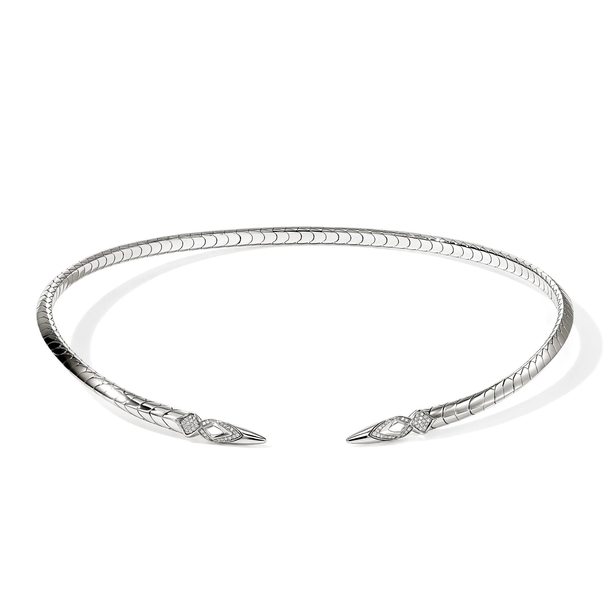 Naga Flex Collar, Sterling Silver, Diamonds, 5MM - 1