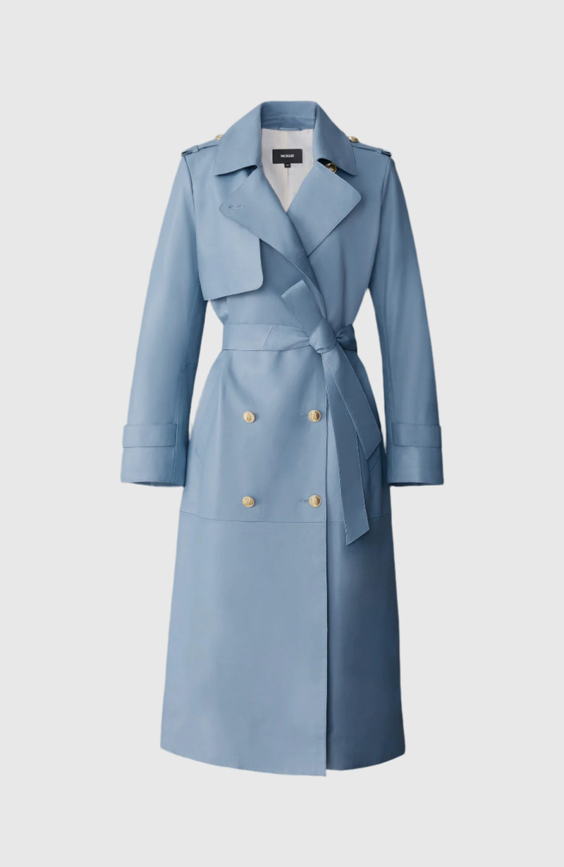 GAEL-V Maxi Leather Trench Coat 1