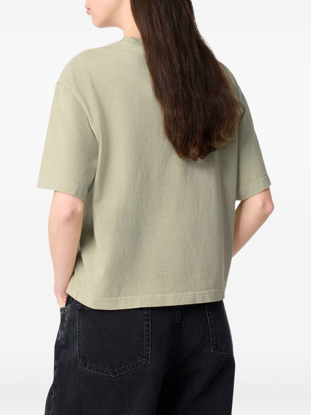 cropped logo-print T-shirt - 4