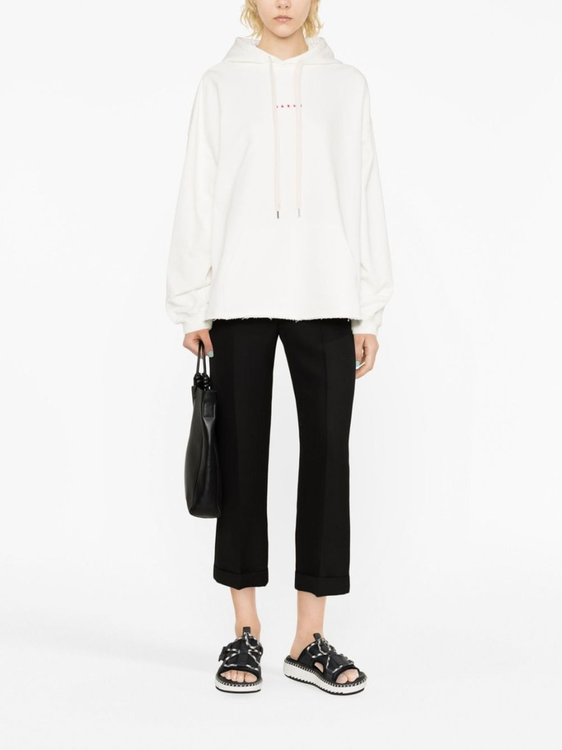 Marni logo-print cotton hoodie outlook