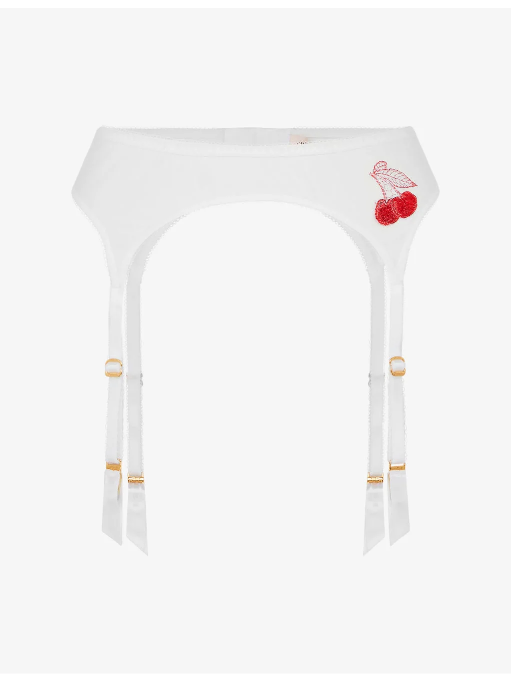 Perri Cherry-Embroidered Sheer-Tulle Suspenders - 1