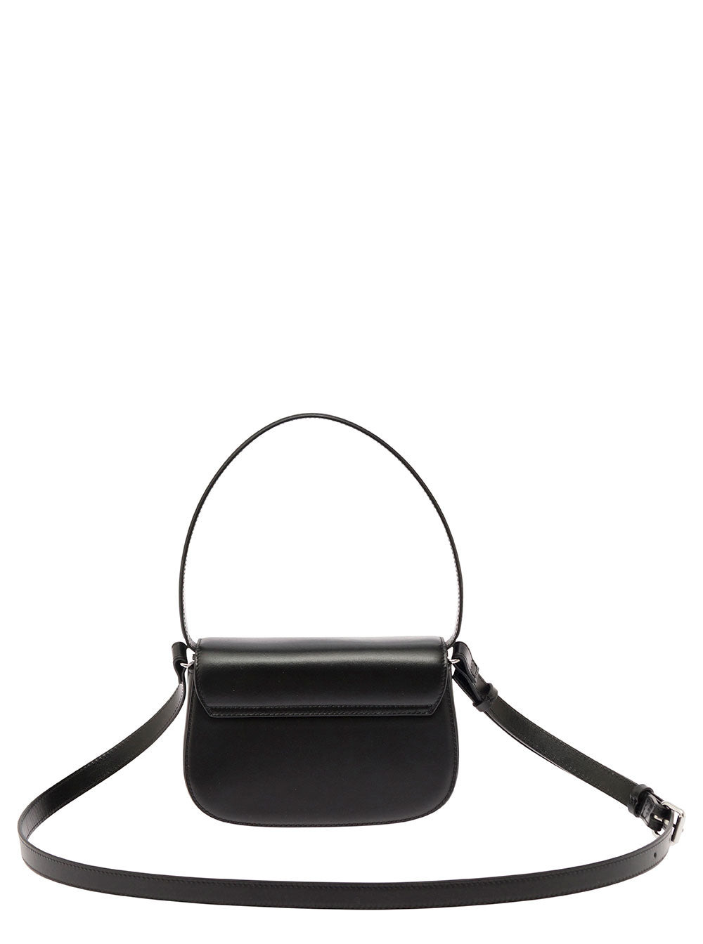 Diesel Women '1Dr' Black Shoulder Bag With Oval D Patch In Leather Woman - 4