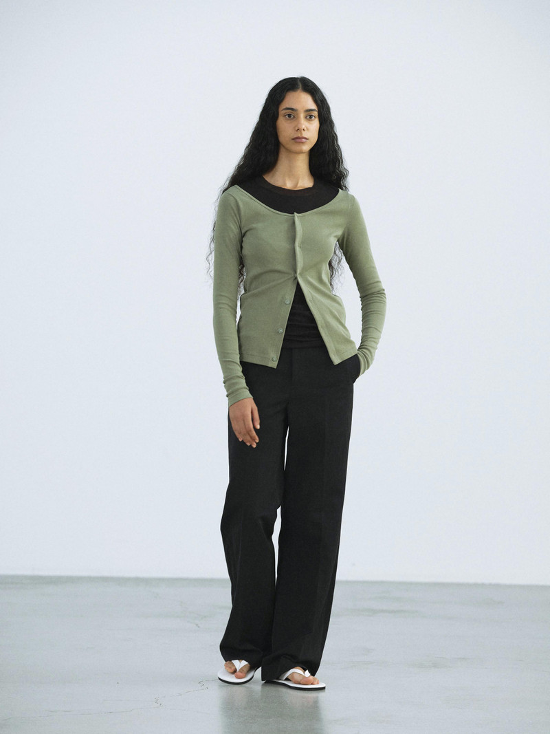 ORGANIC COTTON FINE RIB CARDIGAN 3