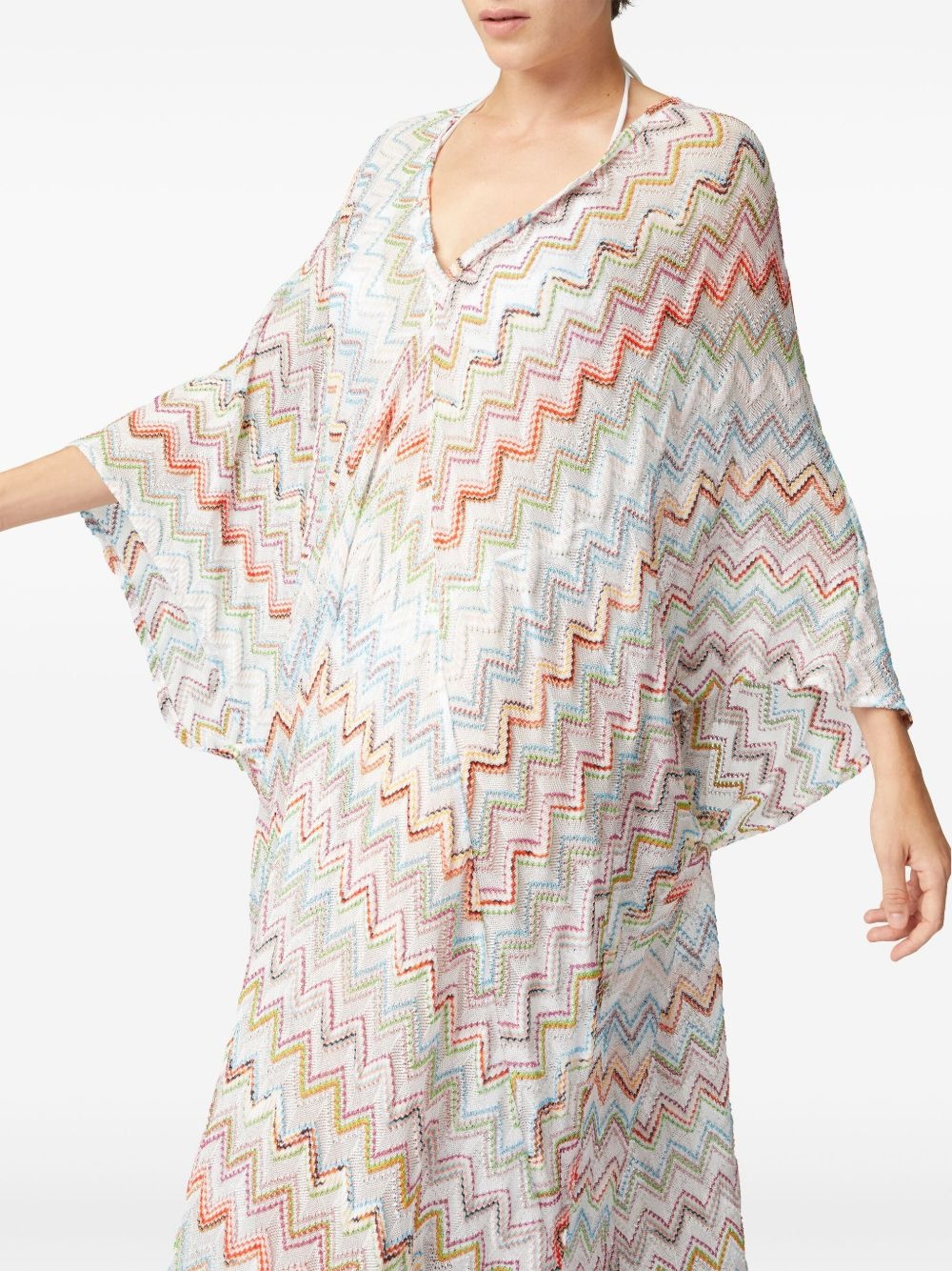 zigzag-woven maxi dress - 5