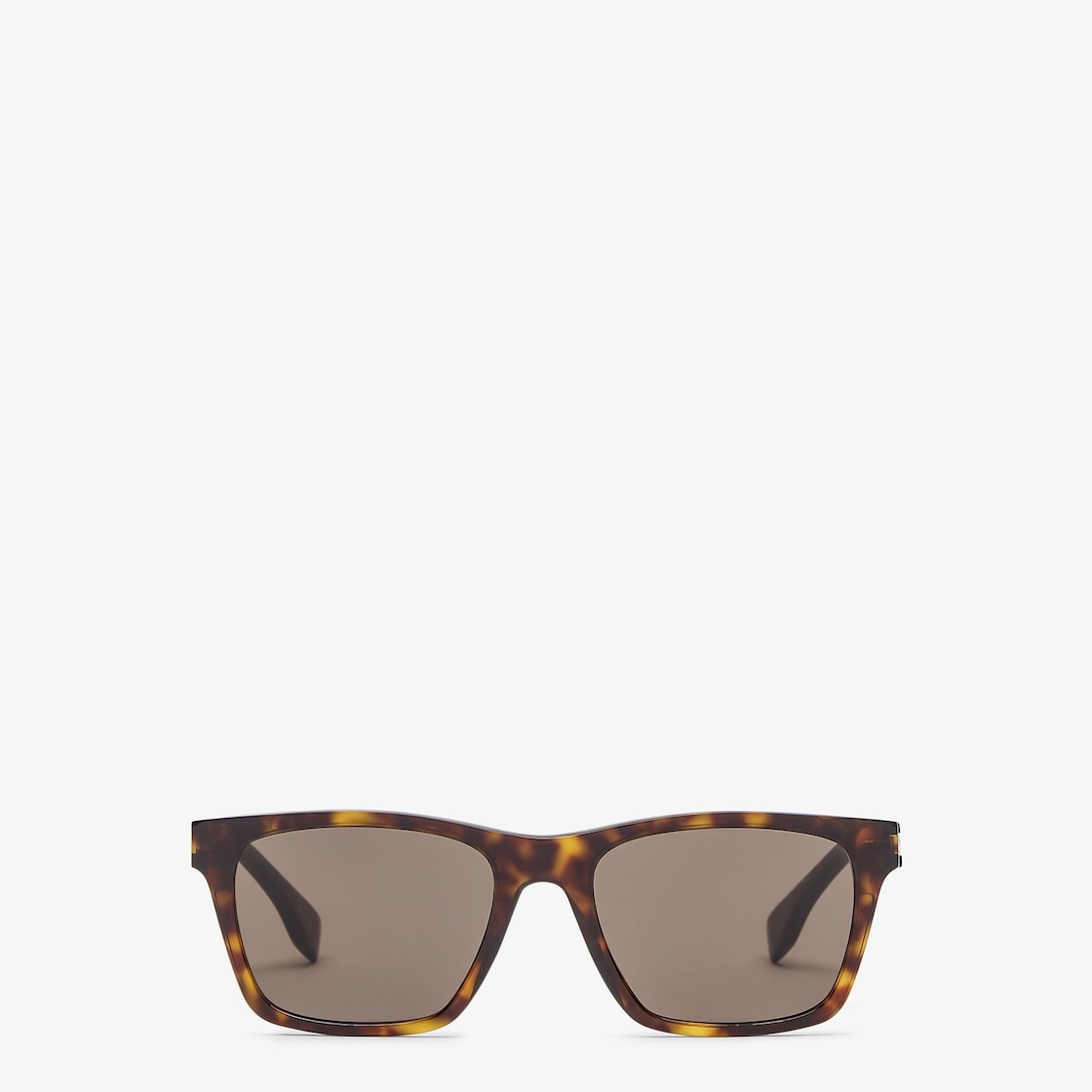 Rectangular Fendi Essential sunglasses in Havana acetate. Light gold-colored metal detail and engrav - 1