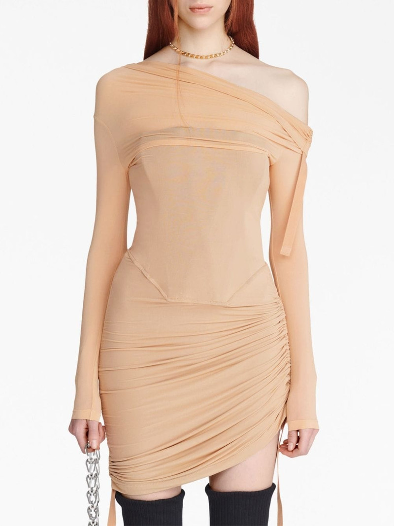 off-shoulder gathered minidress 6