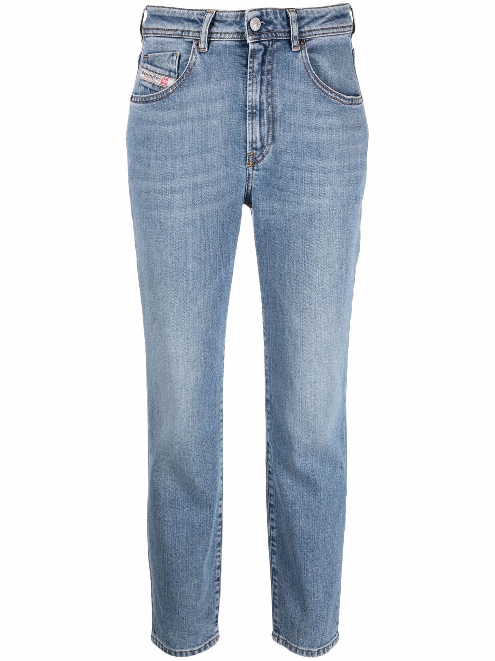 high-rise slim-cut jeans - 1