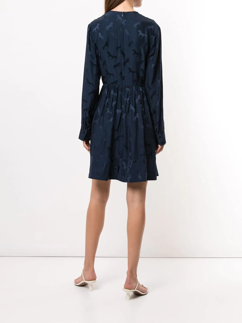 horse print pleated mini dress 4