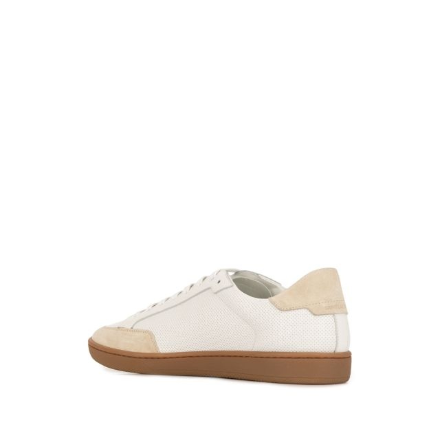 White court sneakers in perforated leather and suede - 3