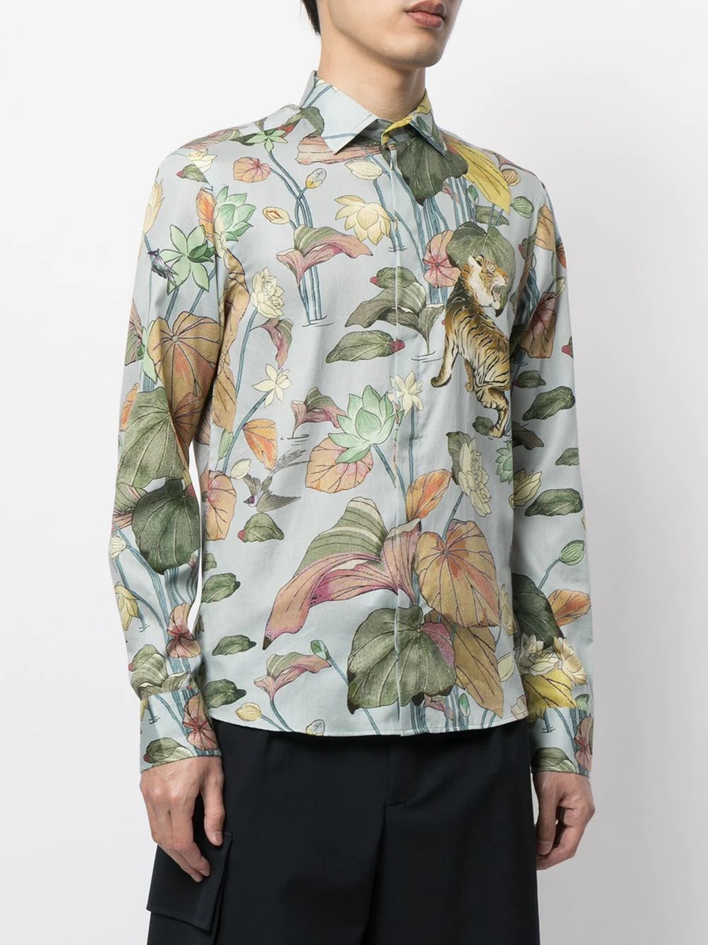 tropical-tiger print shirt - 3