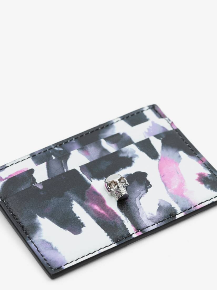 Women's Watercolour Graffiti Skull Card Holder in Multicolor - 4