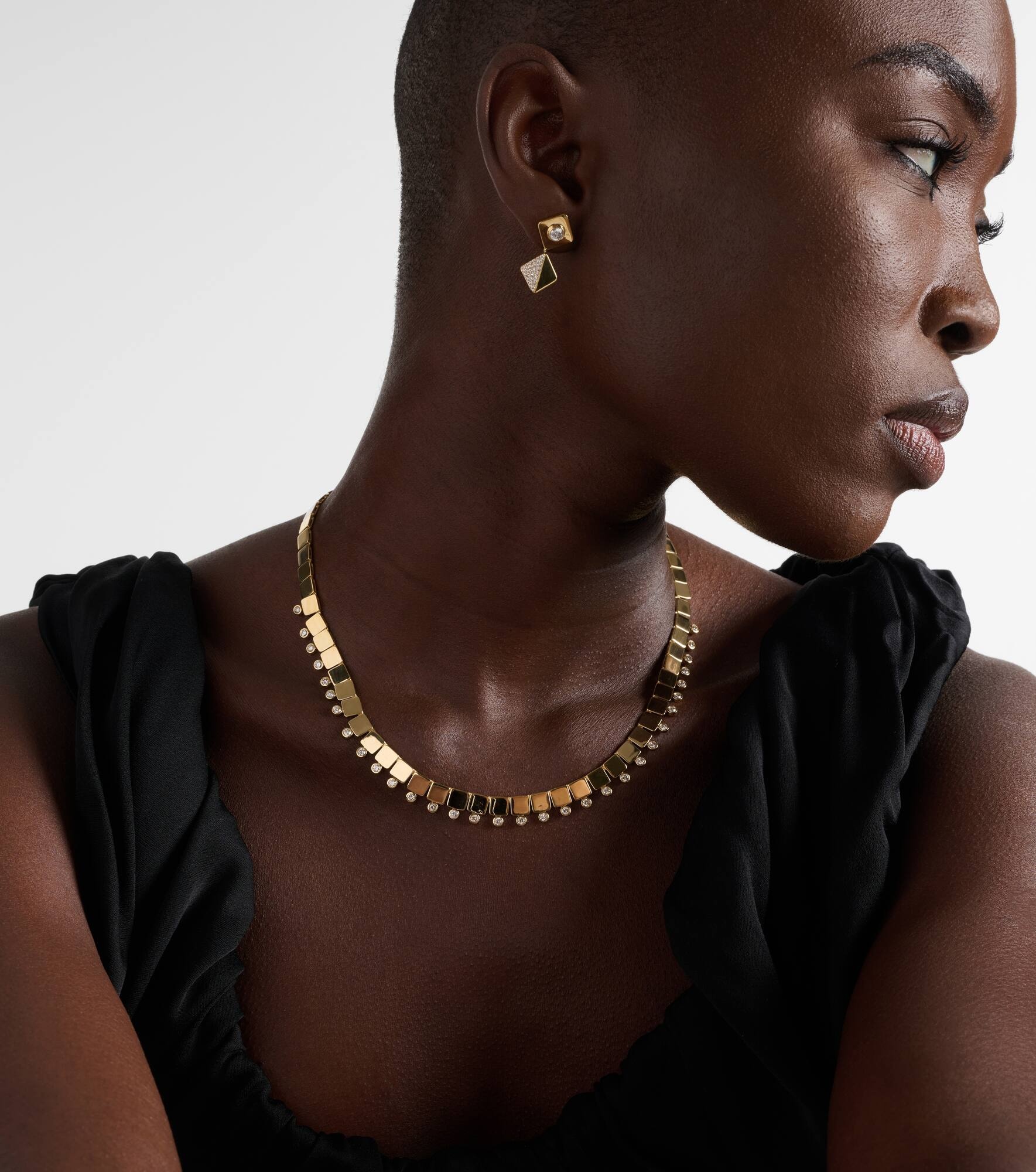 18kt gold necklace with diamonds - 3