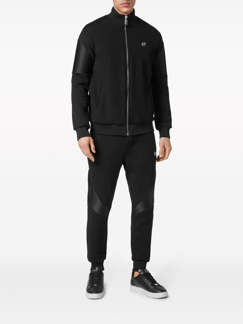 PHILIPP PLEIN logo-appliquÃ© panelled tracksuit outlook