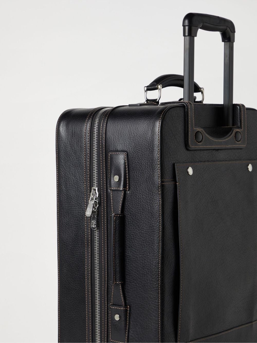 grained leather suitcase - 5