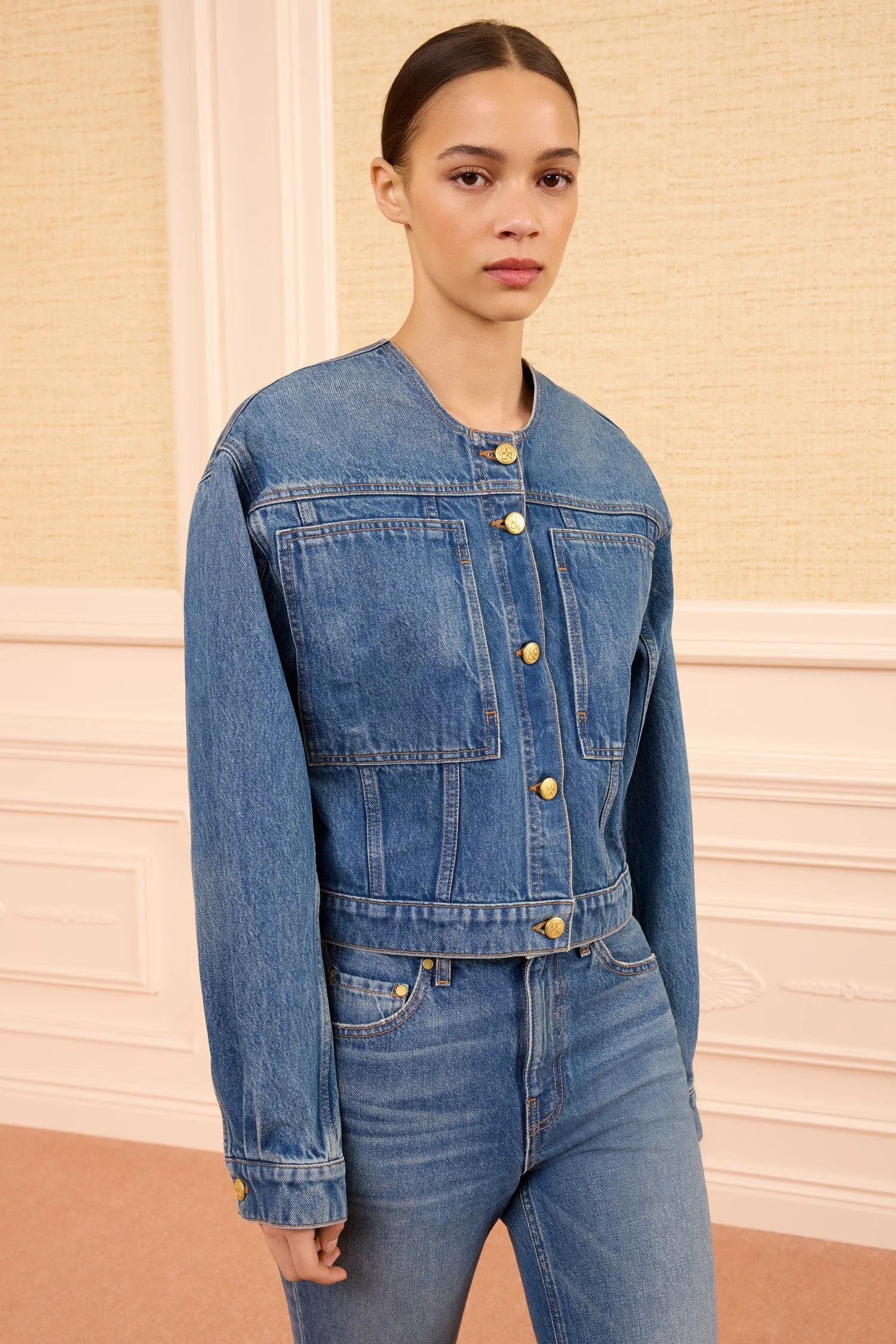 The Briar Collarless Denim Jacket - 1
