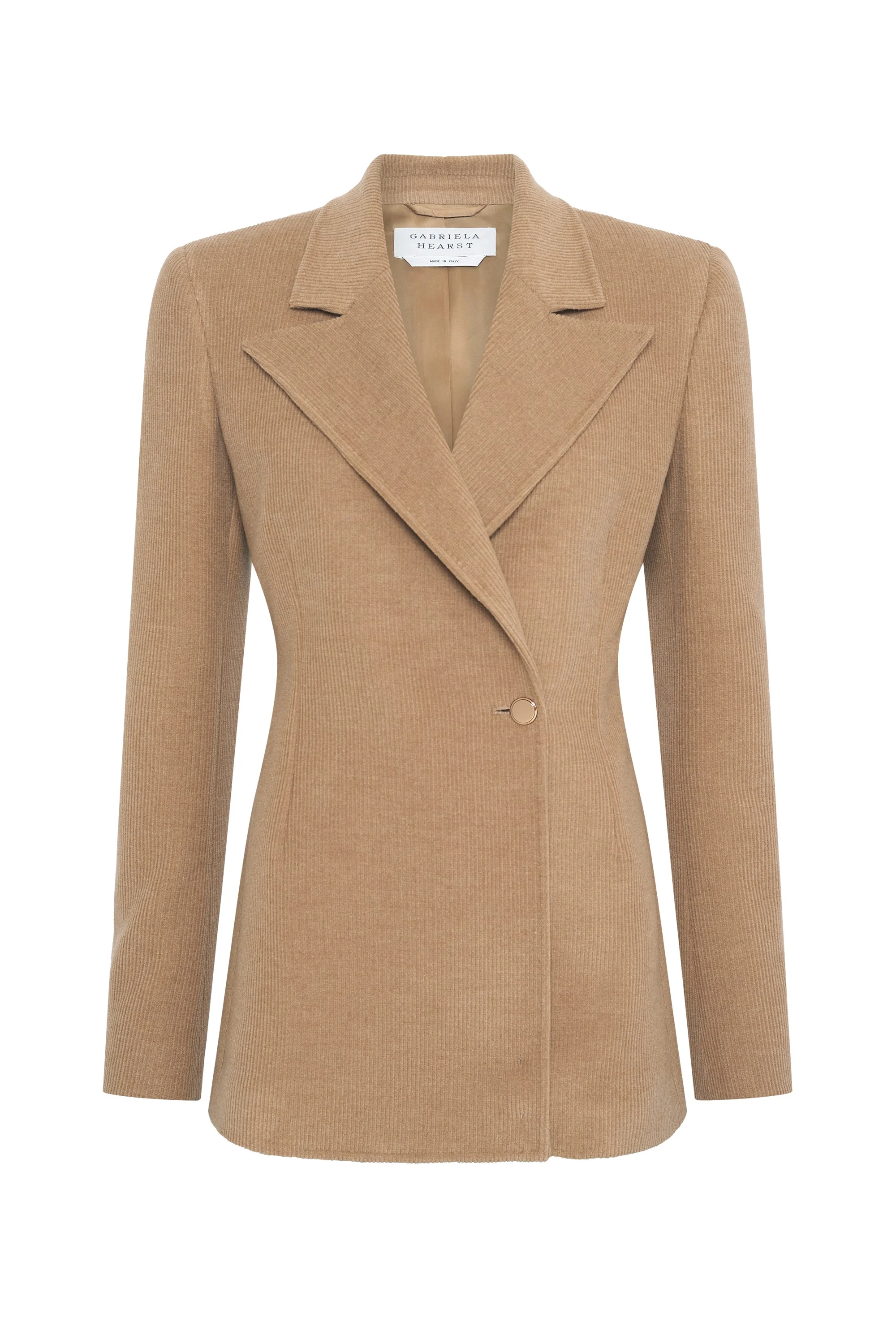 Lewis Blazer in Camel Cashmere Wool Corduroy - 1