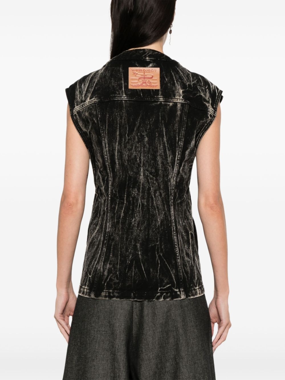 whiskering effect vest - 4