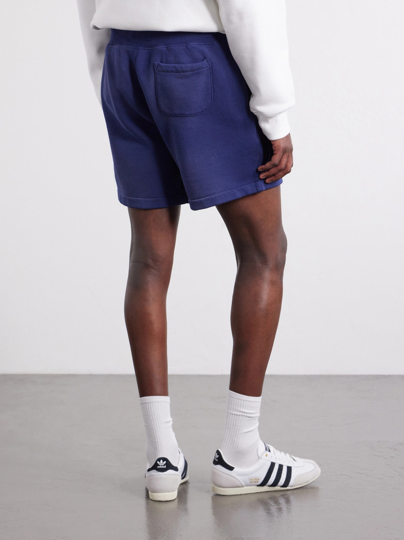 Logo-Embroidered Straight-Leg Cotton-Blend Jersey Drawstring Shorts 4