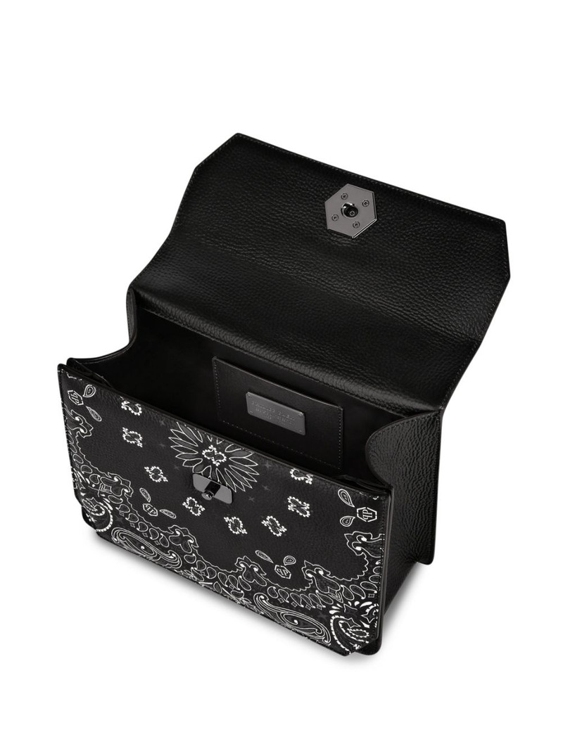 medium Superheroin paisley leather bag 4