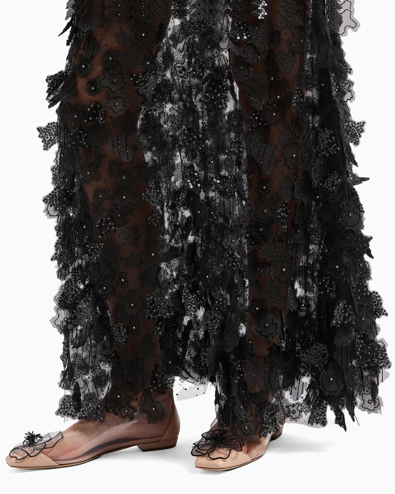 EMBROIDERED TULLE LONG SKIRT - 5