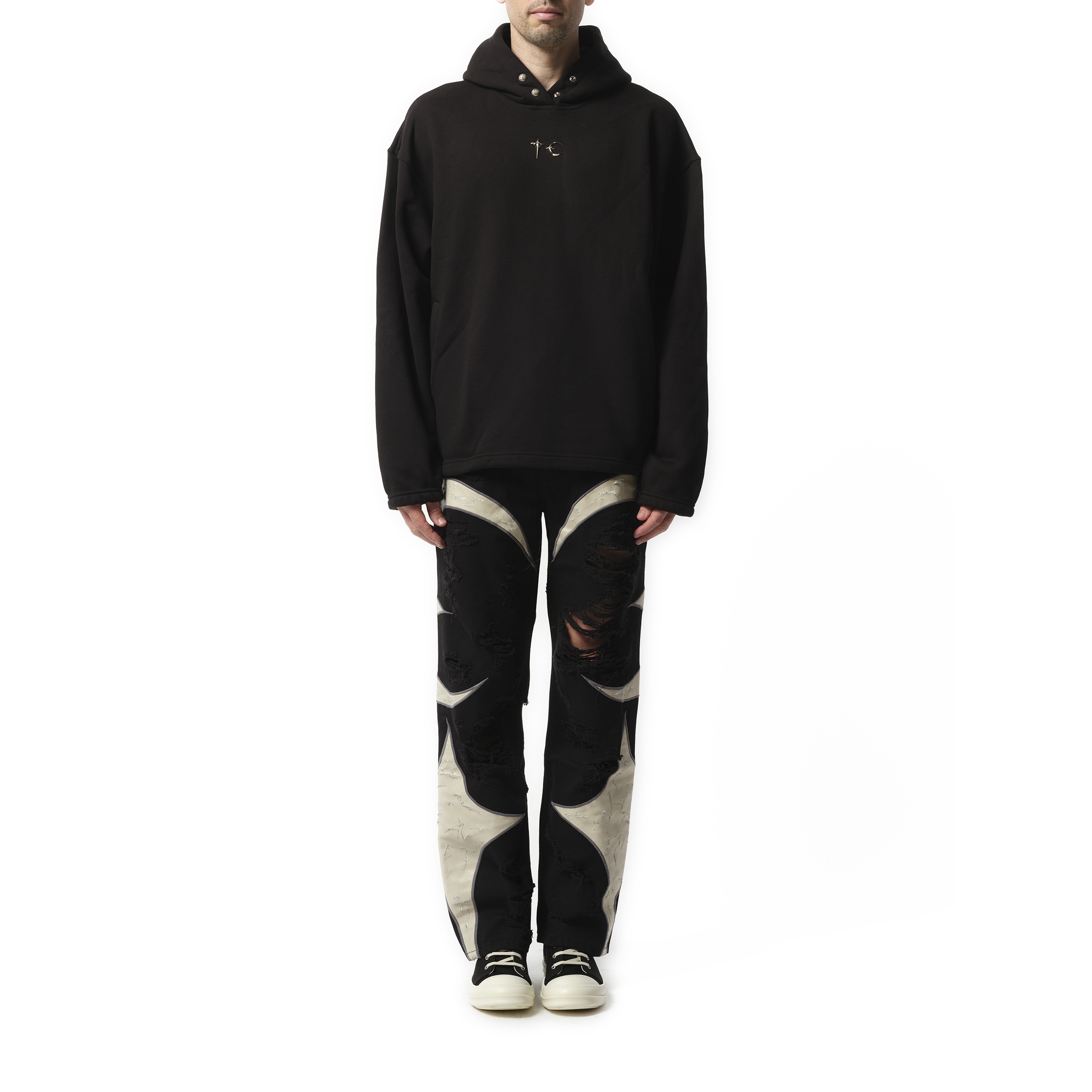 Color Emblem Hoodie in Black - 4