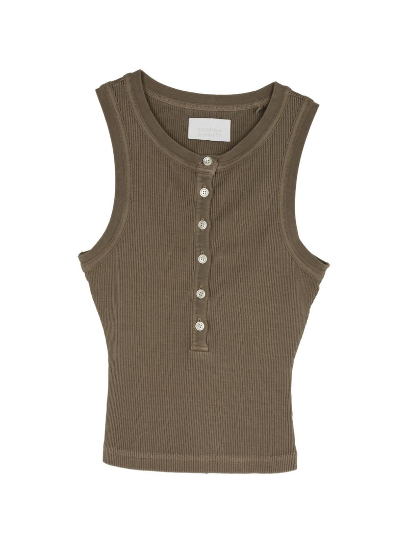 Caralyn ribbed-knit tank top 1