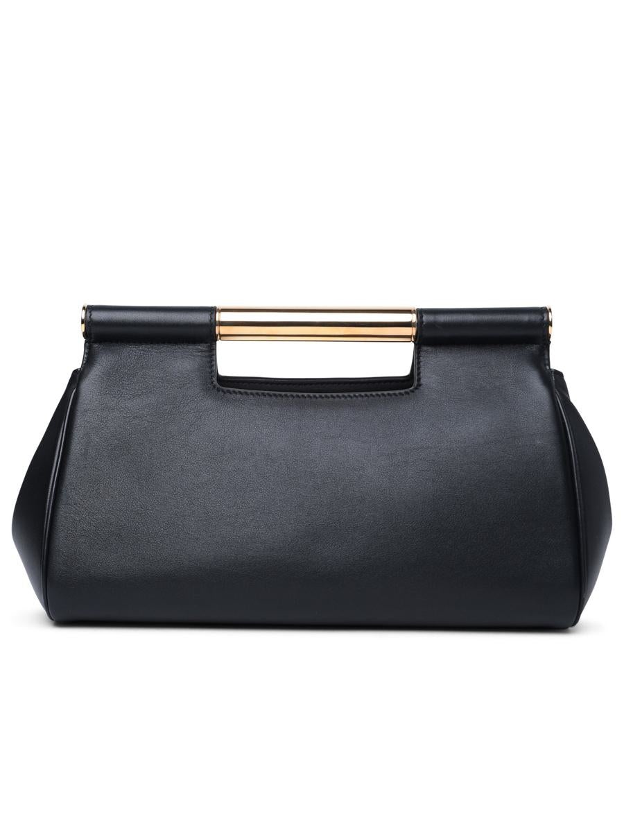 DOLCE & GABBANA 'SICILY' BLACK LARGE LEATHER CLUTCH - 3