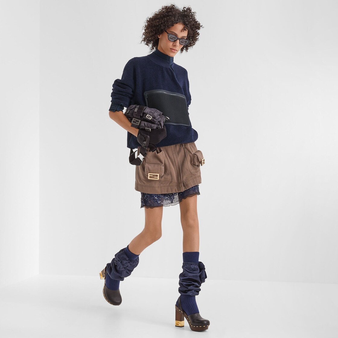 Brown drill skirt - 4