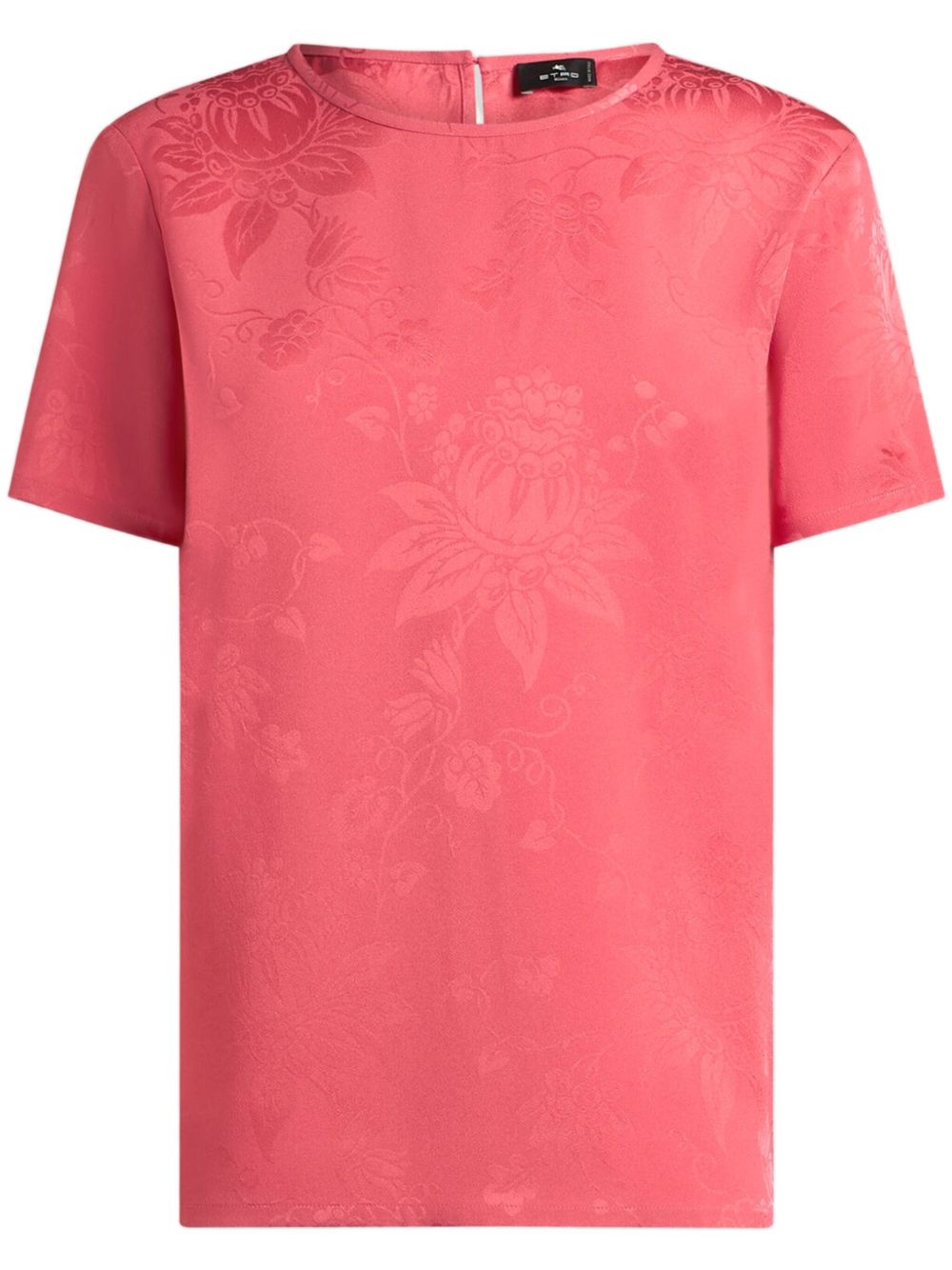 floral-jacquard T-shirt - 1