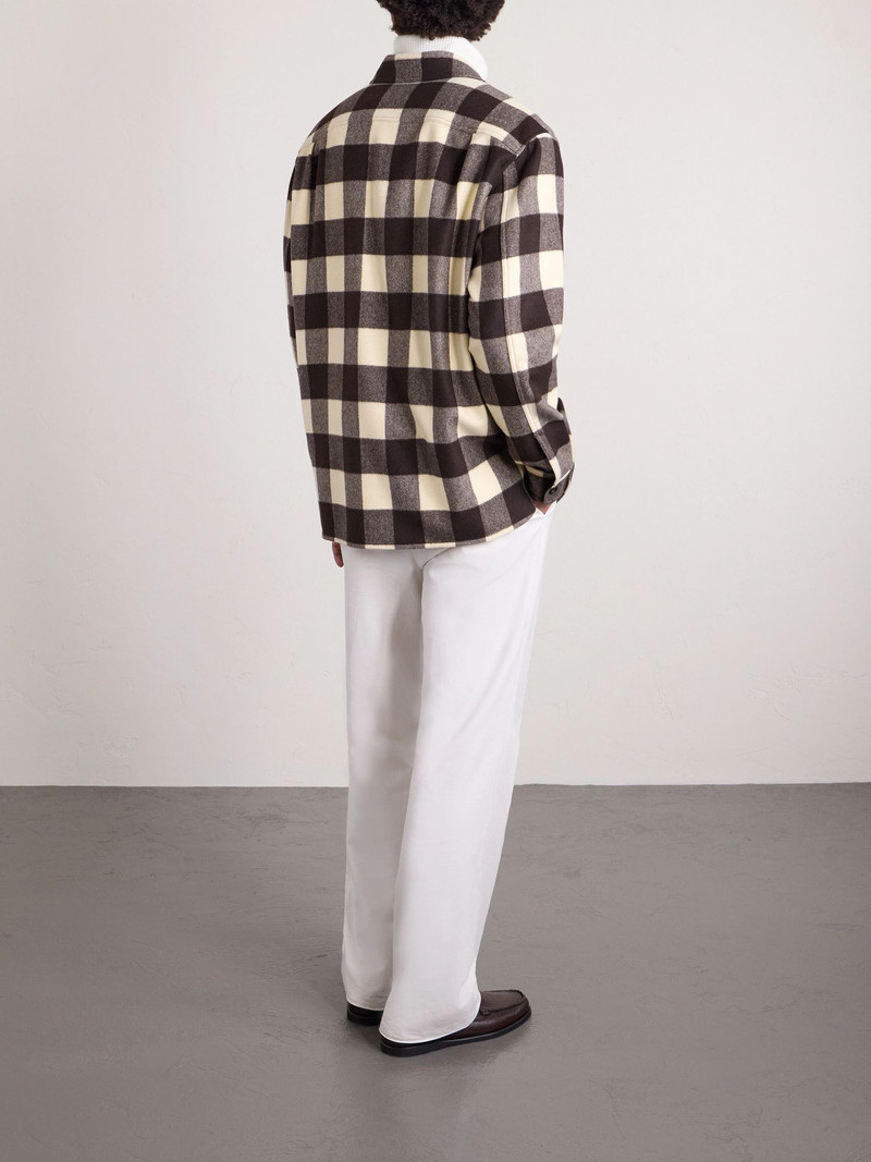 Gable Checked Wool Shirt Brown 4