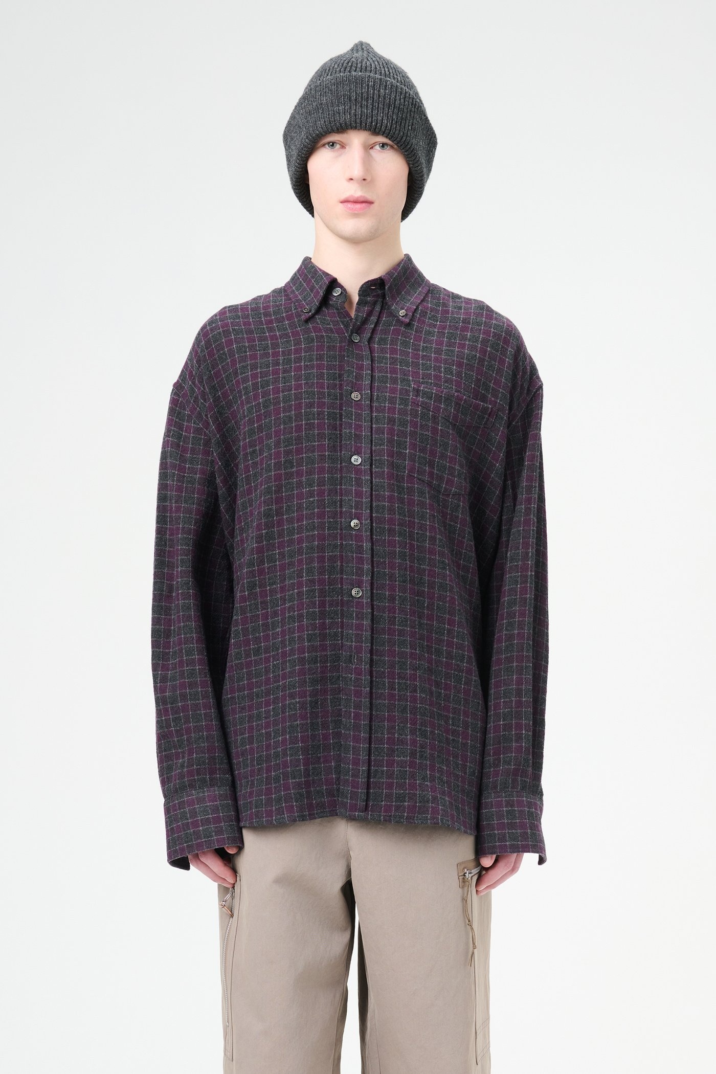 Borrowed BD Shirt Sophomore Check Rural Wool - 8