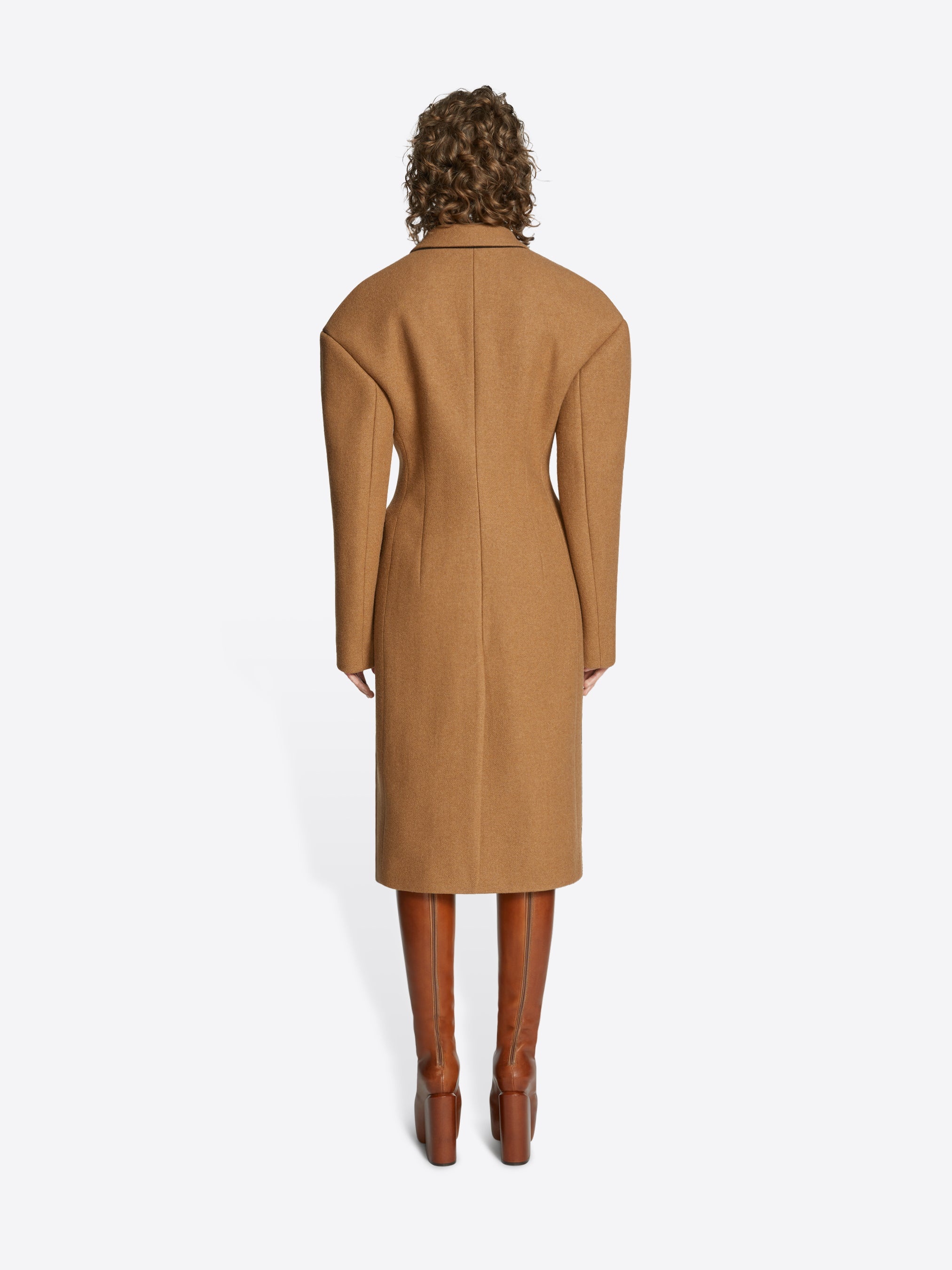 WAISTED WOOL COAT - 4