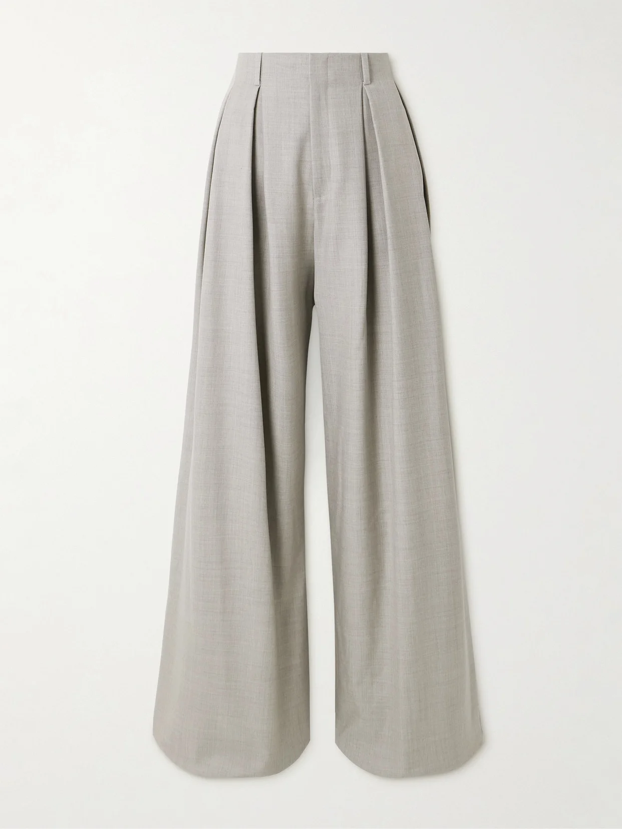 Greer Pleated Wool Wide-leg Pants - 1